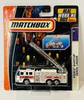 Matchbox Real Working Rigs Pierce Quantum Aerial Ladder Fire Truck 1:64 Scale - Image 1 of 2