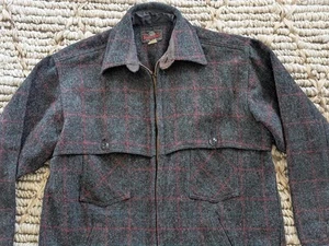 vintage JOHNSON WOOLEN MILLS wool coat 40 mackinaw MALONE hunting jacket 1960s - Picture 1 of 9
