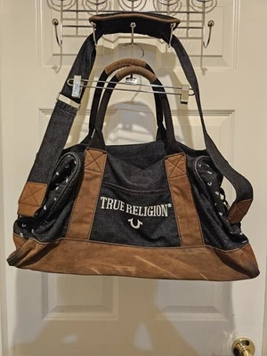 Bolso de mezclilla True Religion azul tostado leer Foto 1 de 4