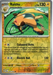 Raichu Reverse Holo Common Pokemon Card SV05: Temporal Forces TEF EN 052/162 NM - Picture 1 of 1