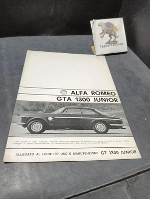 Libretto uso e manutenzione Allegato Alfa Romeo GTA 1300 Junior originale ita - Immagine 1 di 4