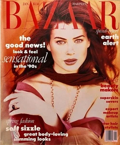 HARPERS BAZAAR January 1990 CARRE OTIS Naomi Campbell TATJANA PATITZ vogue STYLE - Picture 1 of 18