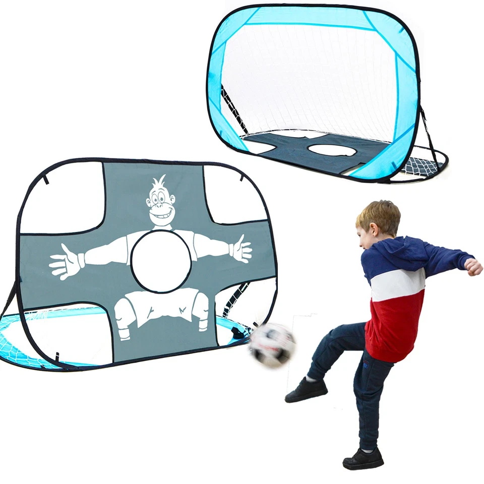 LITTLETOM 2-in-1 Fussballtor mit Torwand für Kinder - 125x80cm Pop-Up Fußballtor Faltbar