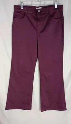 Calça Ann Taylor Weekend Borgonha Feminina 12 Petites Cinco Bolsos Bootcut - Imagem 1 de 4