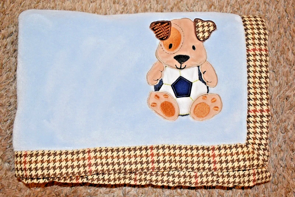 G5 LN 30x40 CORDEROS E HIEDRA Azul Felpa PERRO CACHORRO Pelota de Fútbol Bebé Cuna Manta Lovey Foto 1 de 4