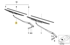 Windshield wiper arm front right for BMW E-36 - Picture 1 of 1