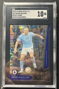 2023 Panini Select Erling Haaland #13 Star Blue Pulsar SOCCER STAR SGC 10 - Imagen 1 de 2