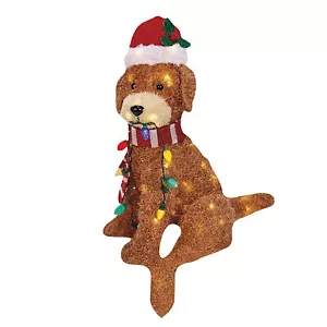1pc Christmas Glowing Dog Yard Decoration Light up Design Sturdy Yard Ornament - Picture 1 of 12