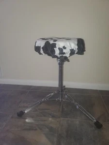 Drum Seat Cover Western Cow Print small round stool cover - Picture 1 of 2