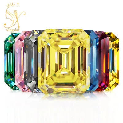 Rectangle Loose Moissanite Stone Emerald Cut VVS1 Gemstone With GRA Certificate - Image 1 of 4