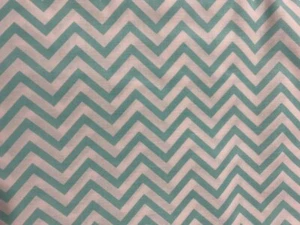 WAVERLY Fabric NEW BTY Cotton OOP Seafoam Green & White Chevron Print Cute Craft - Picture 1 of 2