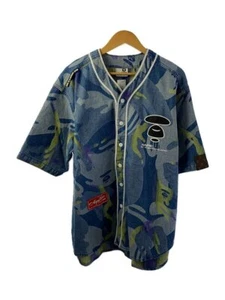 A BATHING APE Short Sleeve Shirts cotton indigo XL Used - Picture 1 of 6