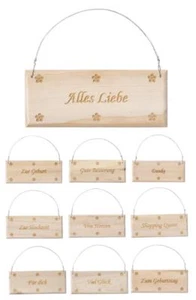 Holz-Schild Schrift Party Feiern Holz-Deko-Figuren Deko div Motive Hobbyfun 3270 - Bild 1 von 11
