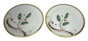 2 Lenox Gold Trim Holiday Nouveau Bread and Butter Plates 6 1/4" USA 6221543 - Picture 1 of 7