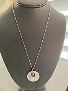 Stainless Steel 316L 20" Cable Chain Necklace w/White Disc Dove Rose Pendant - Picture 1 of 10