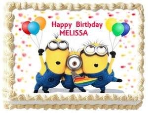 MINIONS Edible Cake toppe image party decoration - Picture 1 of 10