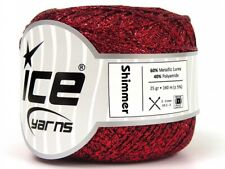 Ice SHIMMER Yarn #80712 RED Fine Weight DETAILS ACCENTS 60% METALLIC LUREX