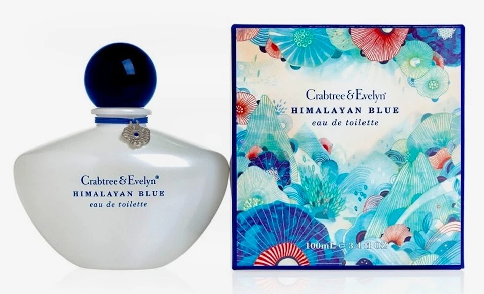 RARO Crabtree and Evelyn Azul Himalaya Eau De Toilette 3.4 fl oz Botella Grande Foto 1 de 2
