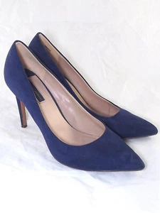 Dorothy Perkins Scarpe Donna Blu Decollete Pelle Scamosciata Tacco 10 Taglia 40 - Imagen 1 de 9