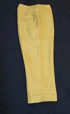 Calça nova com etiquetas Dressy Josephine Chaus 100% seda bronze algemada forrada tamanho 8 - Imagem 1 de 4