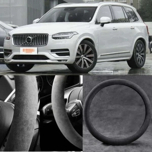 For Volvo xc90 Black Alcantara Suede Car Steering Wheel Cover accessories - Picture 1 of 4