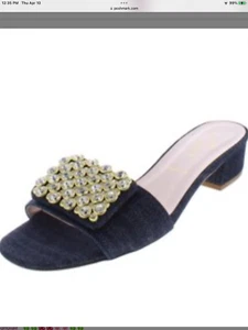 Kate Spade Mazie Indigo Slide Heels sz 7 NWT $328 retail - Picture 1 of 6