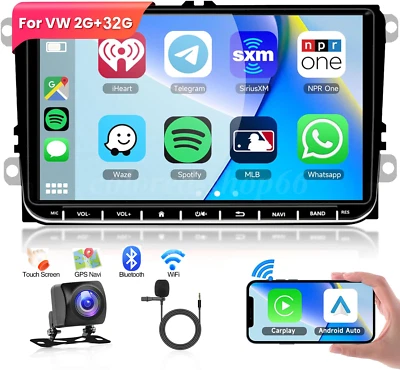For VW Volkswagen Jetta Passat Golf 9" Android 13 Car Stereo Radio Navi Carplay - Image 1 of 4