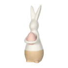 Ceramic Easter Bunny Figurine with Pink Egg