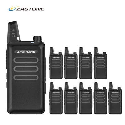 10pcs Zastone X6 Mini Portable Radio UHF400-470 Ham Walkie Talkie 16CH X6 Radio - Image 1 of 4