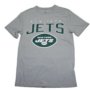New York Jets T Shirt Mens Size Small Gray Short Sleeves Front Logo Pullover Top