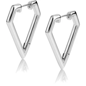 Trendige Eckige Silber Creolen 925 - Stilvolles Accessoire für jeden Anlass - Bild 1 von 2