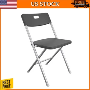 Resin Seat & Back Folding Chair Compact Size 225 Lbs Capacity Portable Seat - Picture 1 of 8