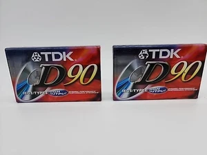 2 cintas de casete de audio en blanco TDK D90 alta salida selladas A5 - Imagen 1 de 5