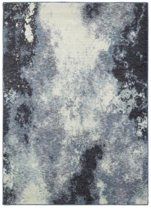 Sphinx Blue Contemporary Shaded Bleached Distressed Area Rug Abstract 8000B - Picture 1 of 3