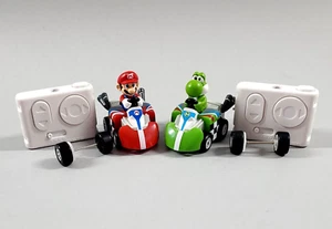 Mario Kart Yoshi 2008 Tomy Q-Steer Mini RC Remote Control Cars Nintendo - Picture 1 of 9