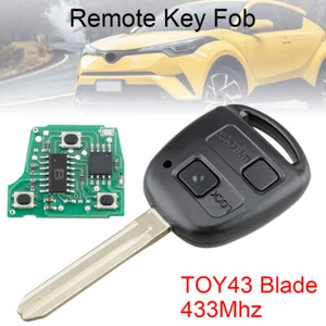 2 Buttons Keyless Remote Key FOB Fit For Toyota RAV4 Prado Tarago Kluger Avensis - Picture 1 of 11