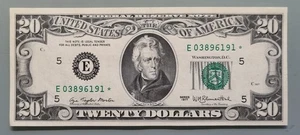 1977 Twenty Dollar Federal Reserve Note $20 STAR NOTE Uncirculated #96438 - Picture 1 of 2