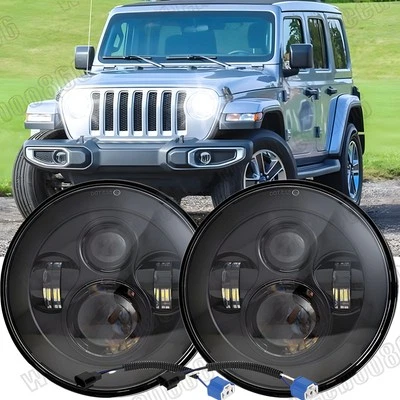 Faros LED blancos de 7 pulgadas halo proyector para Jeep Wrangler TJ YJ CJ5 CJ7 S Foto 1 de 4