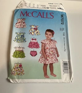 New M7072 McCall's Girl's Dress And Panties Pattern Size Nbn/Sml/Med/Lrg/Xlg - Picture 1 of 8
