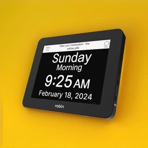 Robin Digital Clock Day Alarm Wall Clock Seniors Dementia W Medication Reminders - Picture 1 of 11