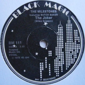 THE MILESTONES FEAT. BUTCH BAKER: THE JOKER (Black Magic) 1975 UK Reissue 7" - Imagen 1 de 2