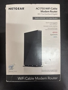 Netgear C6300-100NAS Dual Band AC1750 Wi-Fi Gigabit Cable Modem Router - Picture 1 of 9