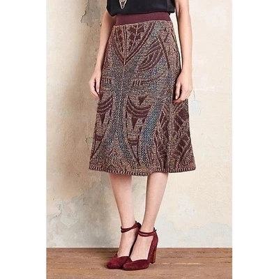 Cecilia Prado Metallic Knit Geometric Midi Skirt Size XS Made in Brazil - Image 1 of 4
