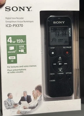 Sony PX Series ICD-PX370 4GB Digital Voice Recorder USB microSD - Image 1 of 4