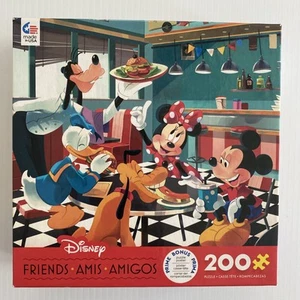 Ceaco DISNEY FRIENDS Puzzle 200 Large Pieces DISNEY DINER Mickey Mouse Minnie - Picture 1 of 3