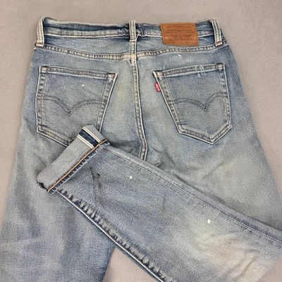 Levi's 512 Jeans Mens 29x30 Blue Light Wash Slim Taper Paint Splatter Denim - Image 1 of 4