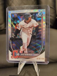 2025 Bowman Chrome #21 Jose Ramirez Silver Wave Refractor /100! - Picture 1 of 2