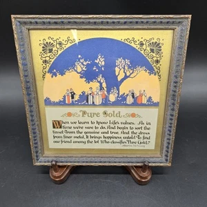 Impresión de lema enmarcada Art Deco oro puro Poen de Maurine Hathaway - Imagen 1 de 4