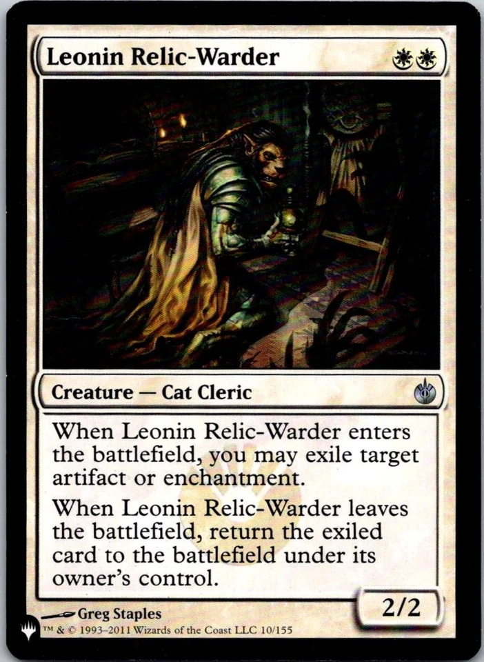 Magic the Gathering HP Leonin Relic-Warder The List Mirrodin Besieged MTG - Image 1 of 1