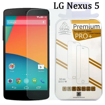 For LG Nexus 5 New 100% Genuine Gorilla Tempered Glass HD Film Screen Protector - Image 1 of 4